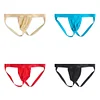 Men's Sexy Lingerie Thong G- Underwear Panties Erotic Ice Silk Leg Band Seduction Thongs
