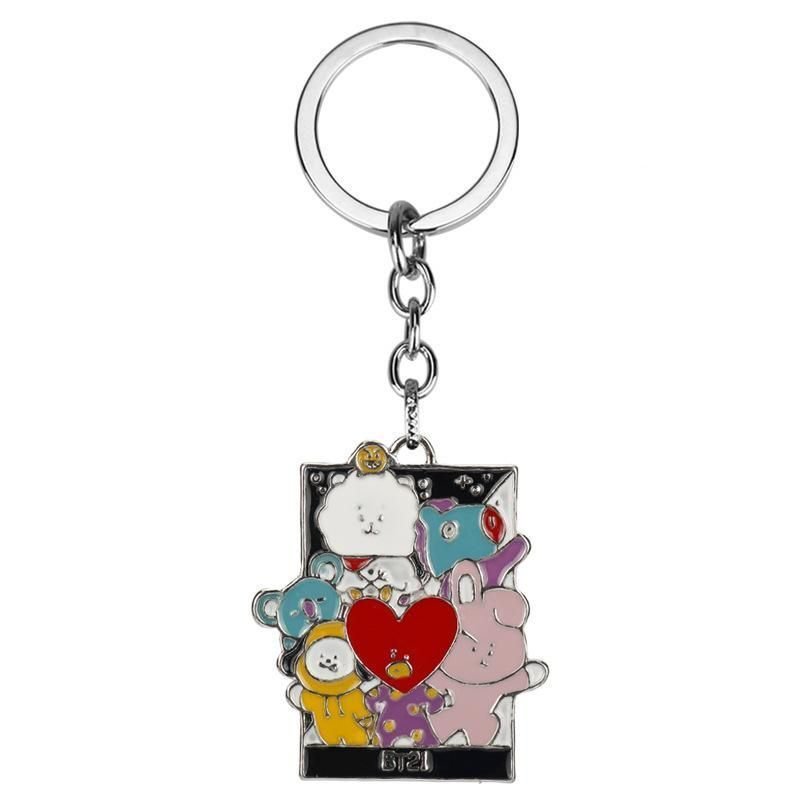 bt21 flat fur keychain