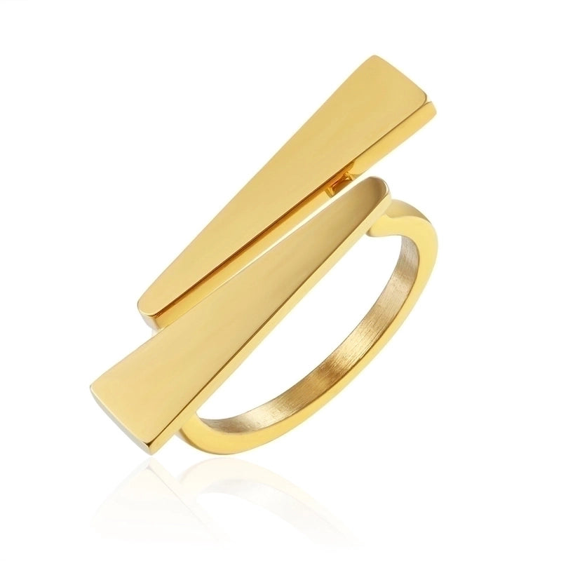 Fashion Solid Color 304 Stainless Steel 18K Gold Plated Plating Rings