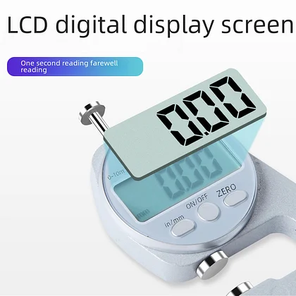 Electronic digital display thickness gauge high precision thickness gauge measuring wall thickness micrometer caliper measuring paper leather instrument flat head
