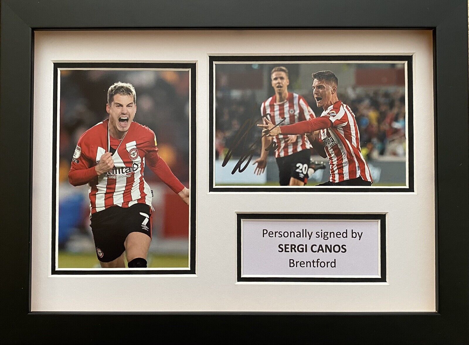 Sergi Canos Hand Signed Brentford Photo Poster painting In A4 Frame Display, See Proof