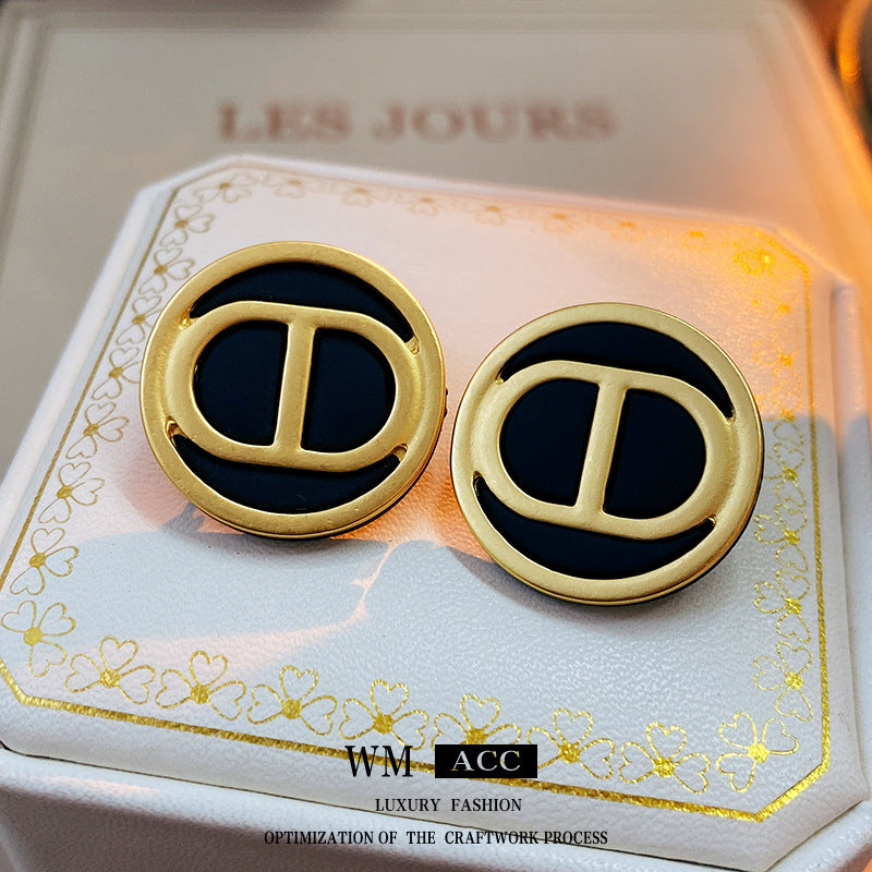 Luxurious Letter Letter Geometric Number Text Alloy Electroplating Earrings