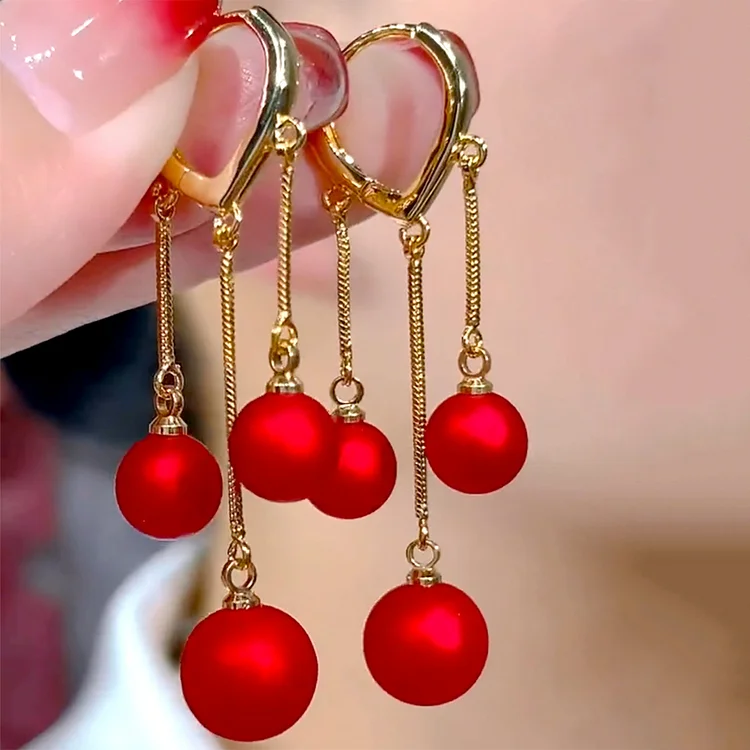 Pearl tassel earrings