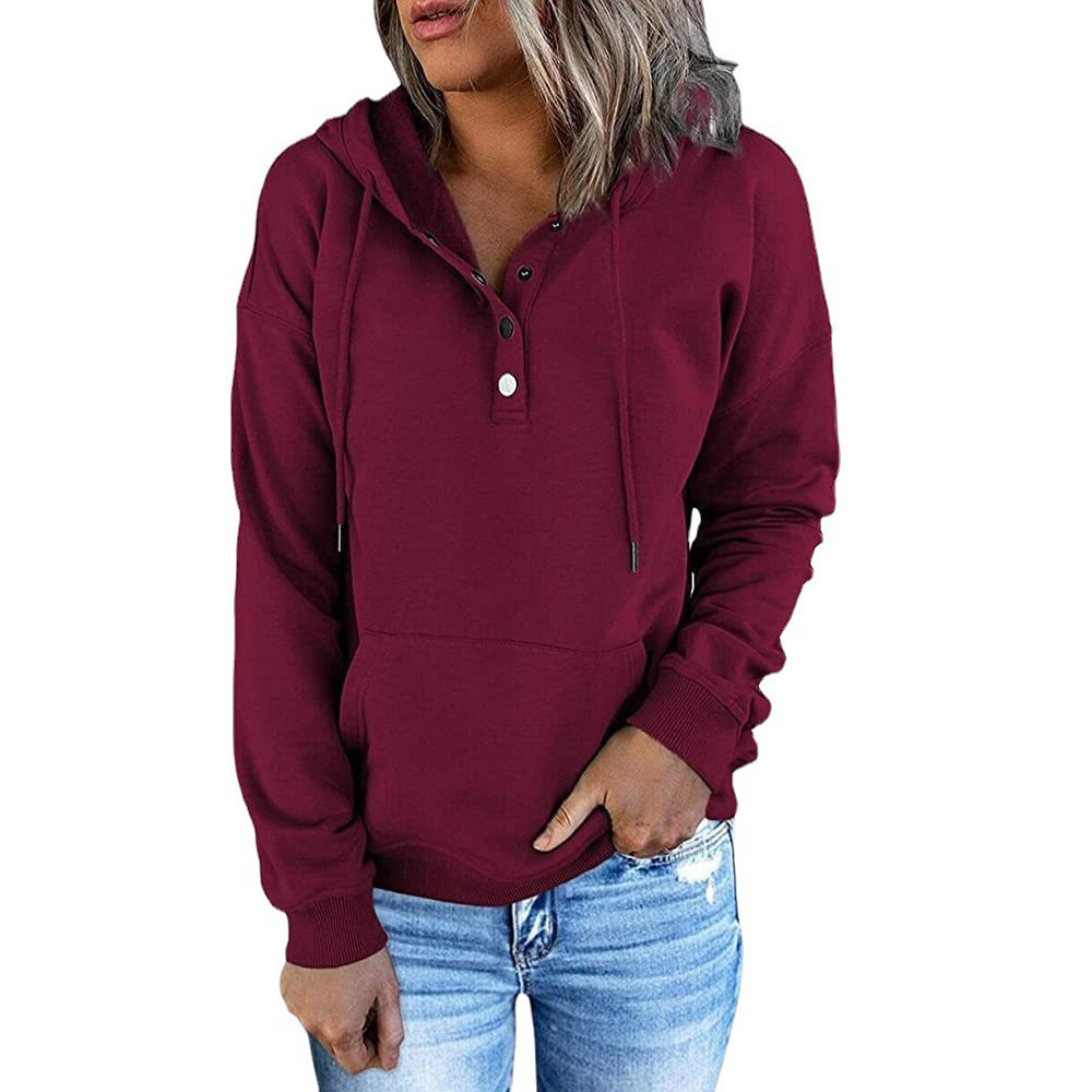 Women's Hoodies Long Sleeve Loose Casual Hooded Drawstring Pocket Sweater | Homometa