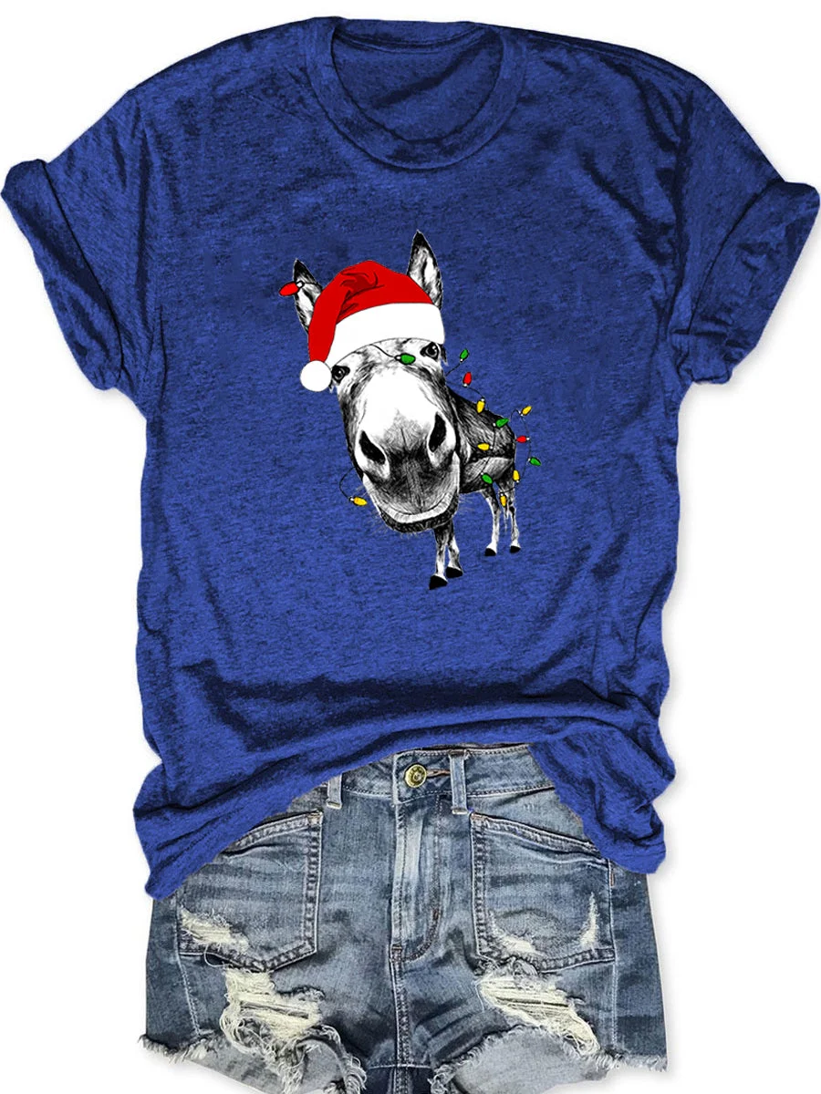 Merry Christmas Donkey light T-shirt