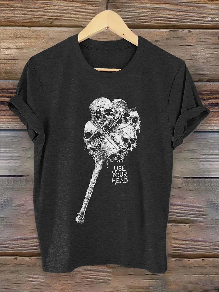 Punk Skull Art Pattern Print T-shirt