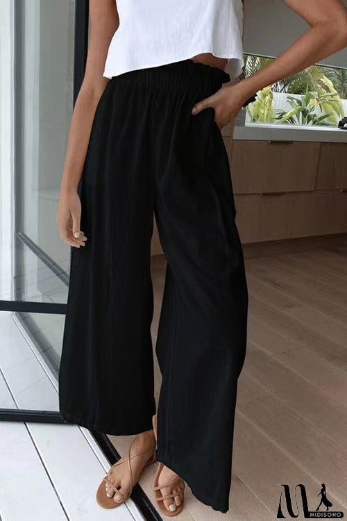 MidiSono - Elasticised Paper Bag Style Pants