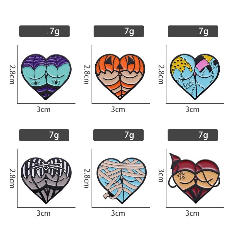 Cute Pin Letter Heart Shape Alloy Stoving Varnish Unisex Brooches