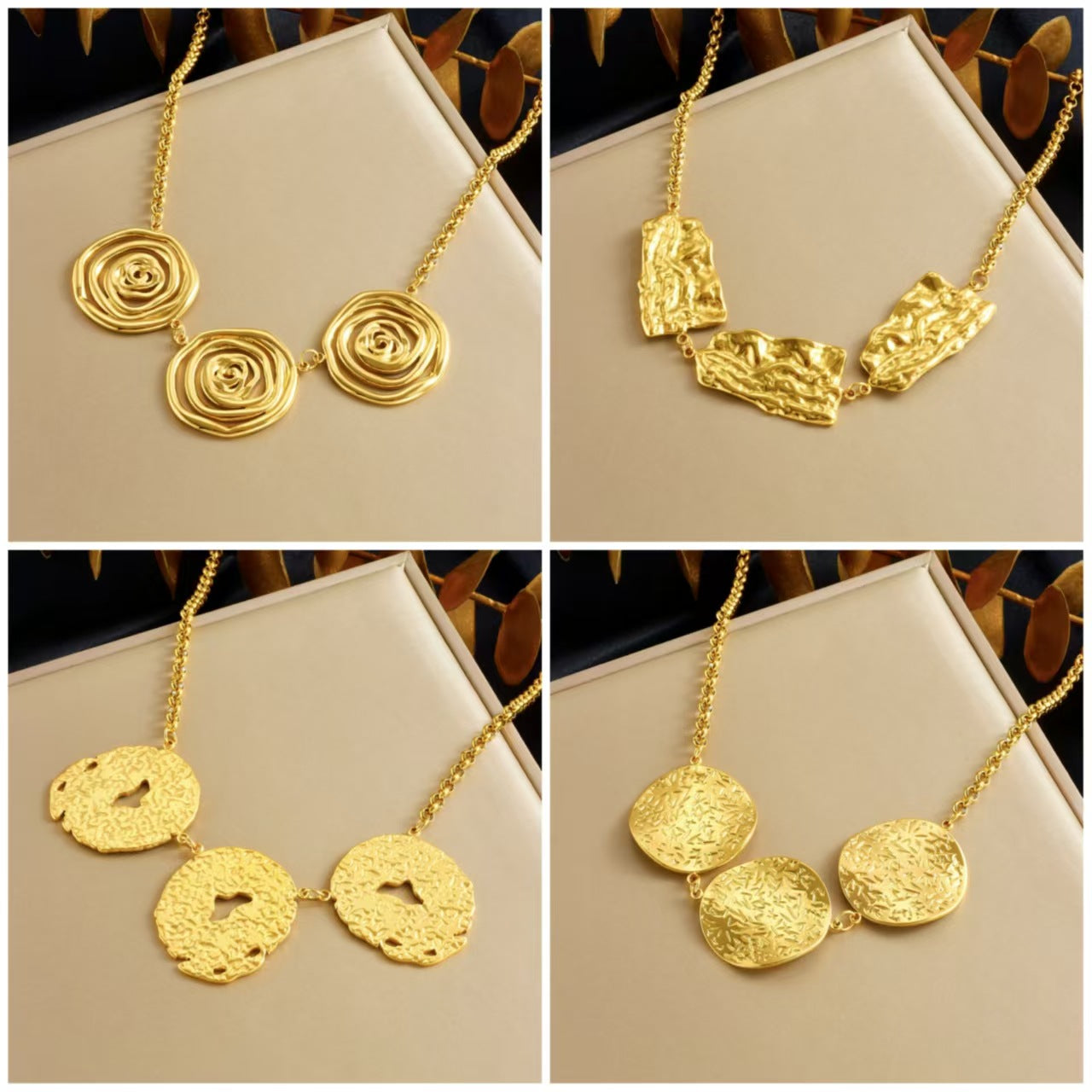 Exaggerated Irregular Pattern Geometric Spiral Large Pendant Necklace Female Hip Hop Sweater Chain