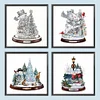 Mid-year Promotion 4Pcs/set Diamond Painting-DIY Full Round Drill Christmas Snowman(30*30cm)