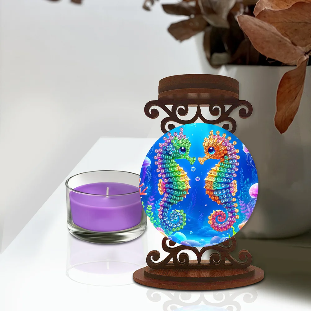 Seahorse Desktop Diamond Painting Candle Holder Aromatherapy Candle Holder