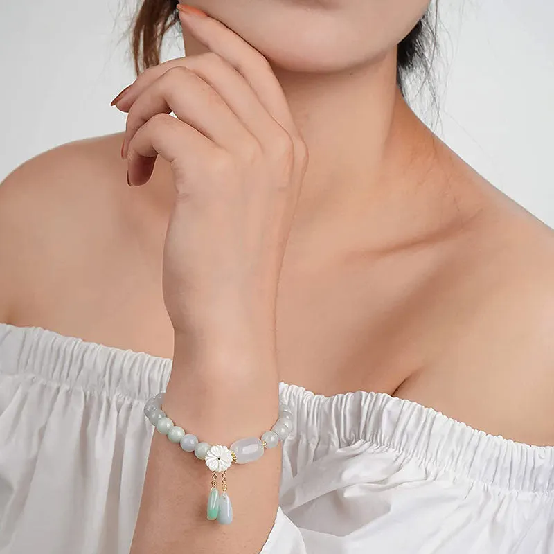 Natural White Jade Luck Bracelet