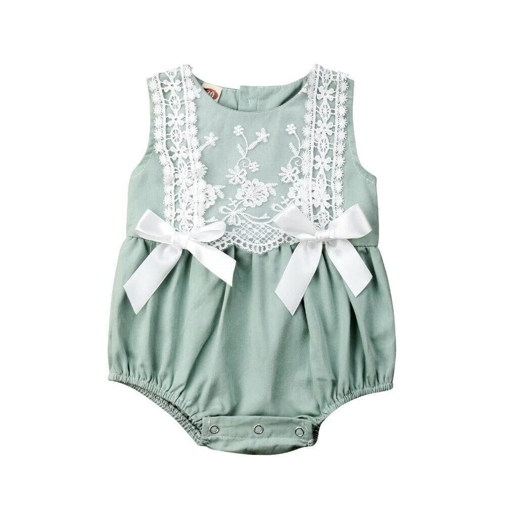 2019 Baby Summer Clothing Cute Toddler Baby Girl Lace Bodysuit Jumpsuit Sleeveless Sunsuit Clothes Casual Playsuit Outfits 0-24M