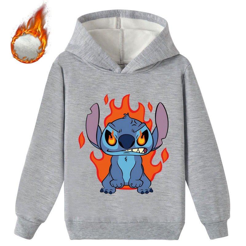 Mayoulove Stitch Fleece Hoodie - Soft and Warm Children's Sweatshirt for Disney Fans of All Ages-Mayoulove