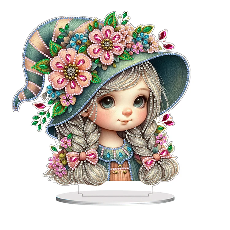 Double Side Special Shaped Cute Girl Diamond Painting Desktop Ornaments Kit gbfke