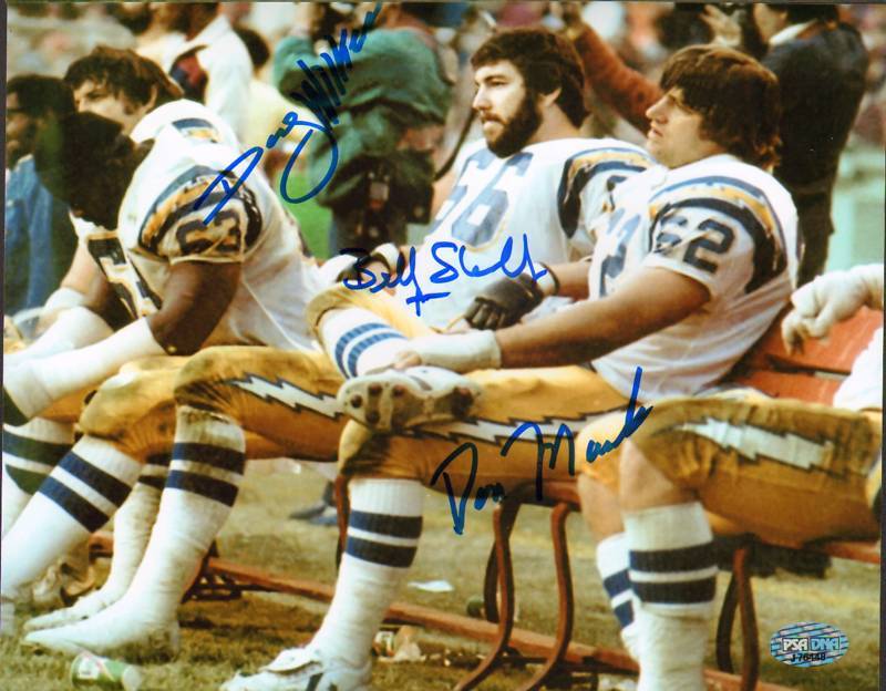 Billy Shields Doug Wilkerson Don Macek Signed Chargers 8x10 Photo Poster painting PSA/DNA COA