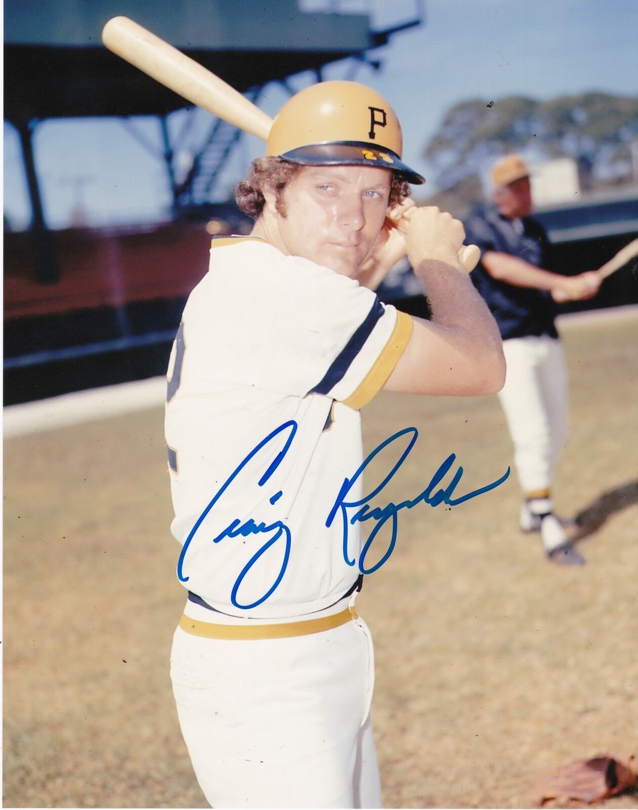 CRAIG REYNOLDS PITTSBURGH PIRATES ACTION SIGNED 8x10