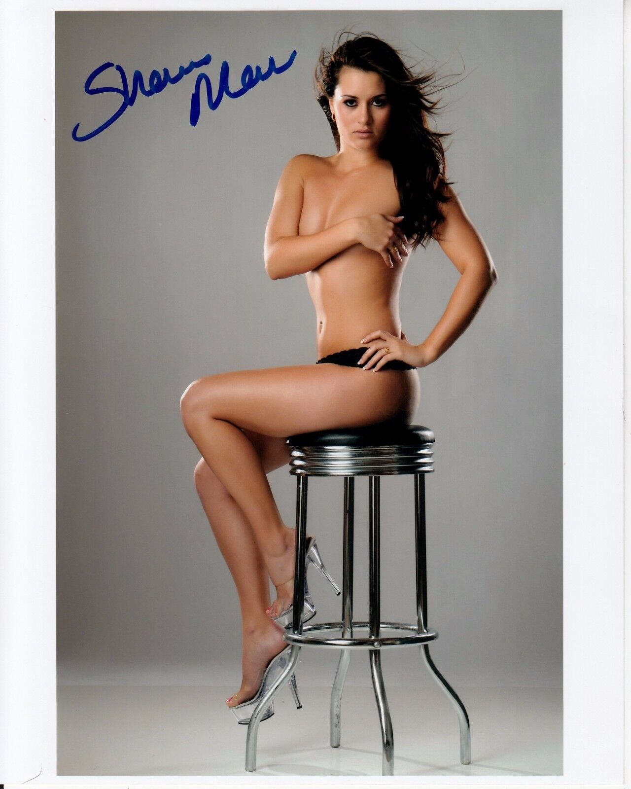 SHANNON MARR hand-signed NO TOP SULTRY GORGEOUS 8x10 PORTRAIT uacc rd coa PROOF