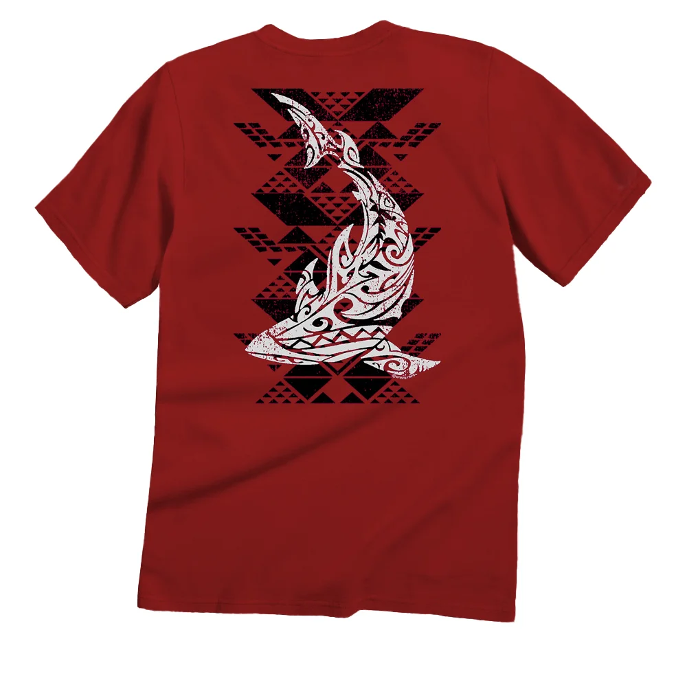  Tribal Shark Graphic T-Shirt - Bold Design for Summer Adventures