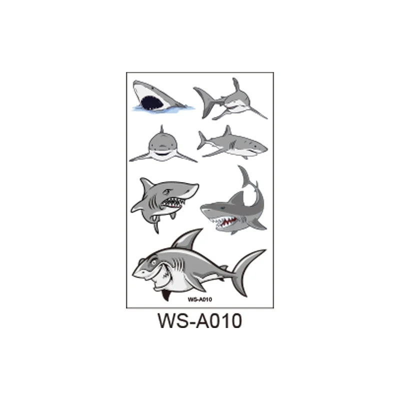 New children's shark tattoo stickers cute animal party cartoon reward children's arm temporary tattoo stickers