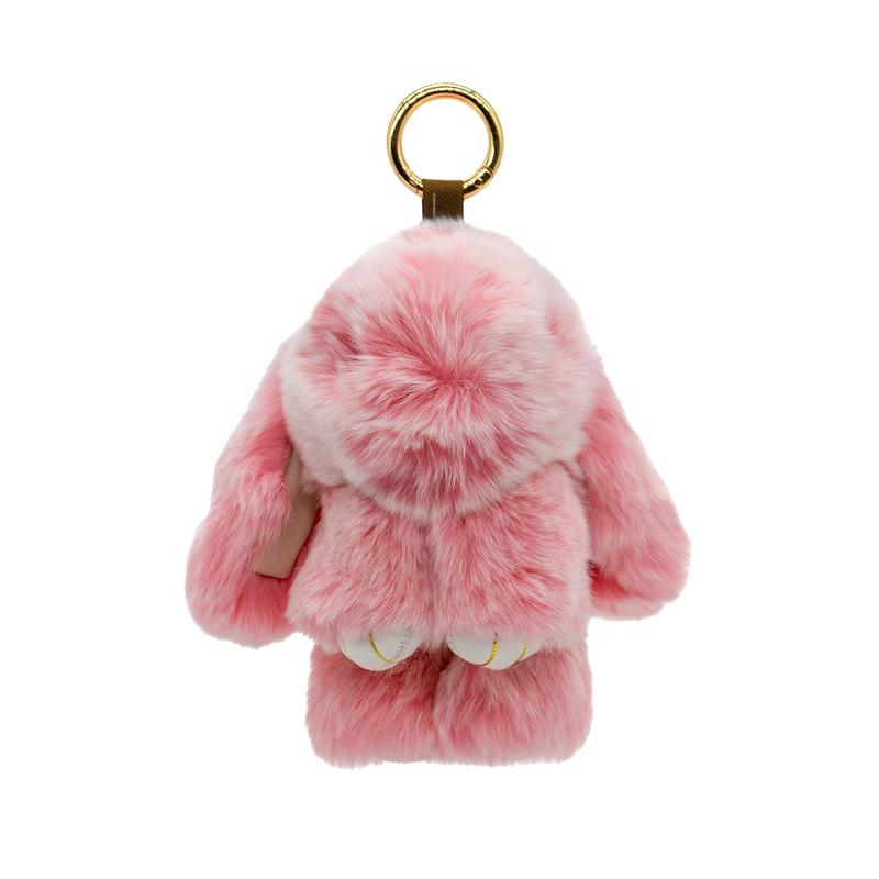 Fluffy Bunny PomPomKeychain with Designed Tin Box, Gifts forHalloween Christmas Holiday