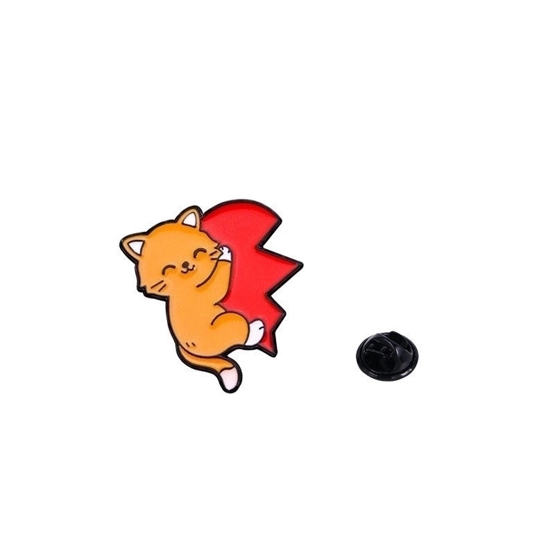 Cartoon Style Cute Minimalist Heart Shape Cat Alloy Enamel Plating Unisex Brooches Collar Pin