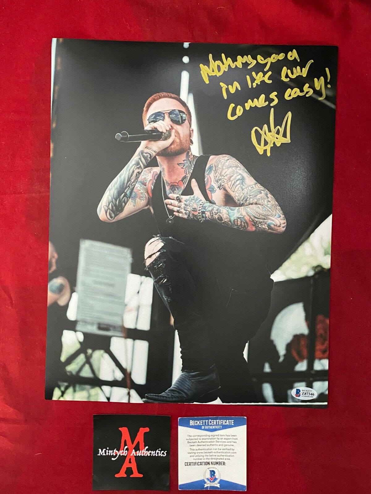 MATTY MULLINS SIGNED 11x14 Photo Poster painting! MEMPHIS MAY FIRE! BECKETT! BLOOD & WATER!