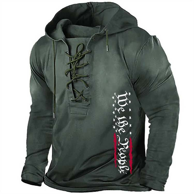 We The People American Flag Retro Hoodie