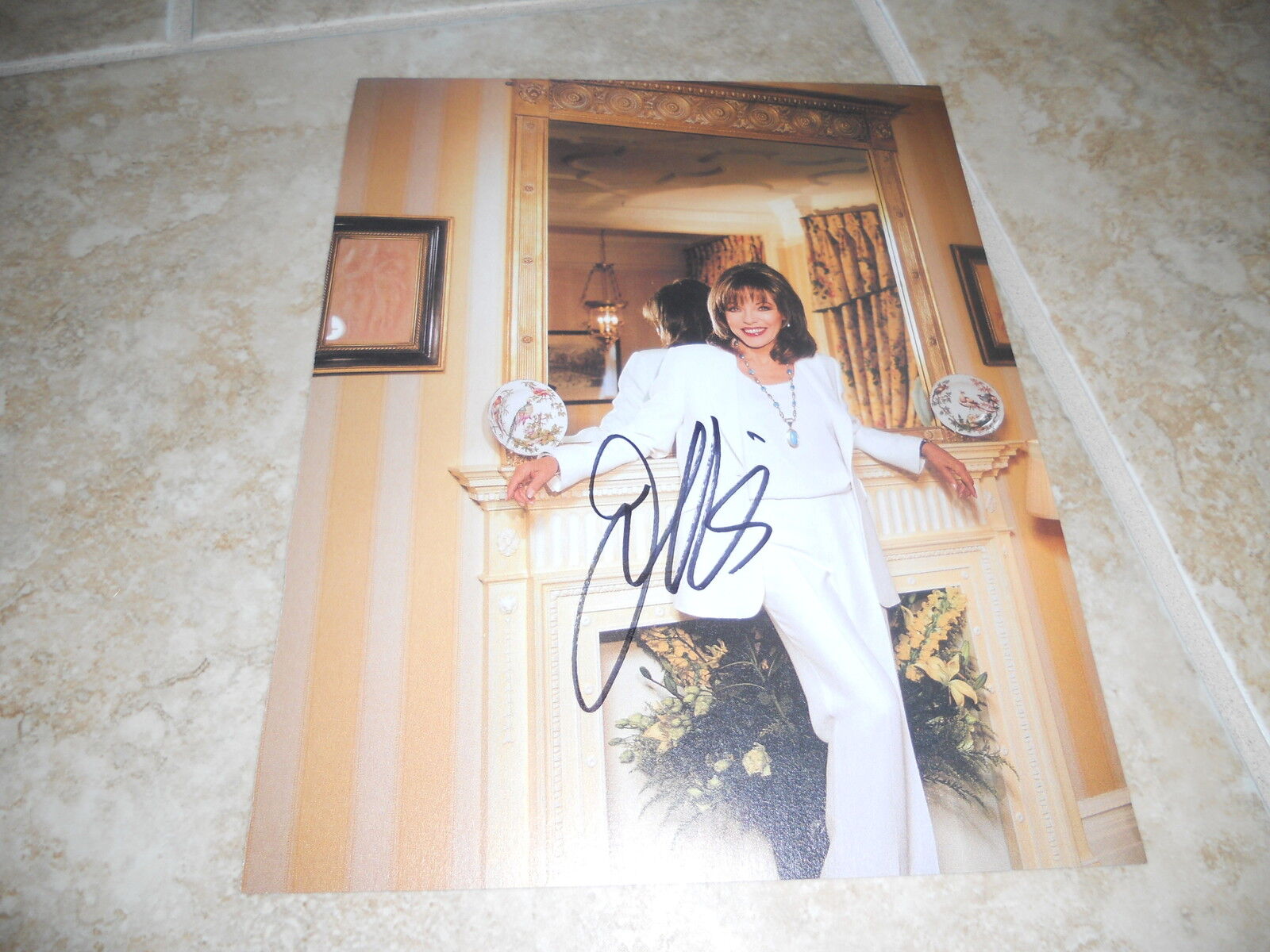 Joan Collins Sexy Signed Autographed 7.25x9.25