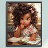>SALE<Full Embroidery Eco-cotton Thread 11CT Print Curly Hair Girl Cross Stitch40x50cm