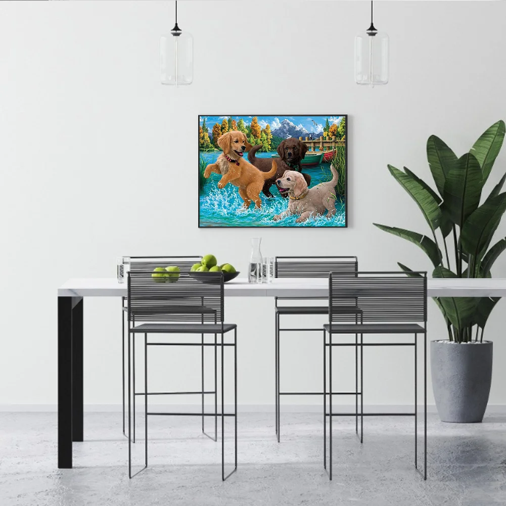 Diamond Painting - Full Round Drill - Puppy(40*30cm)