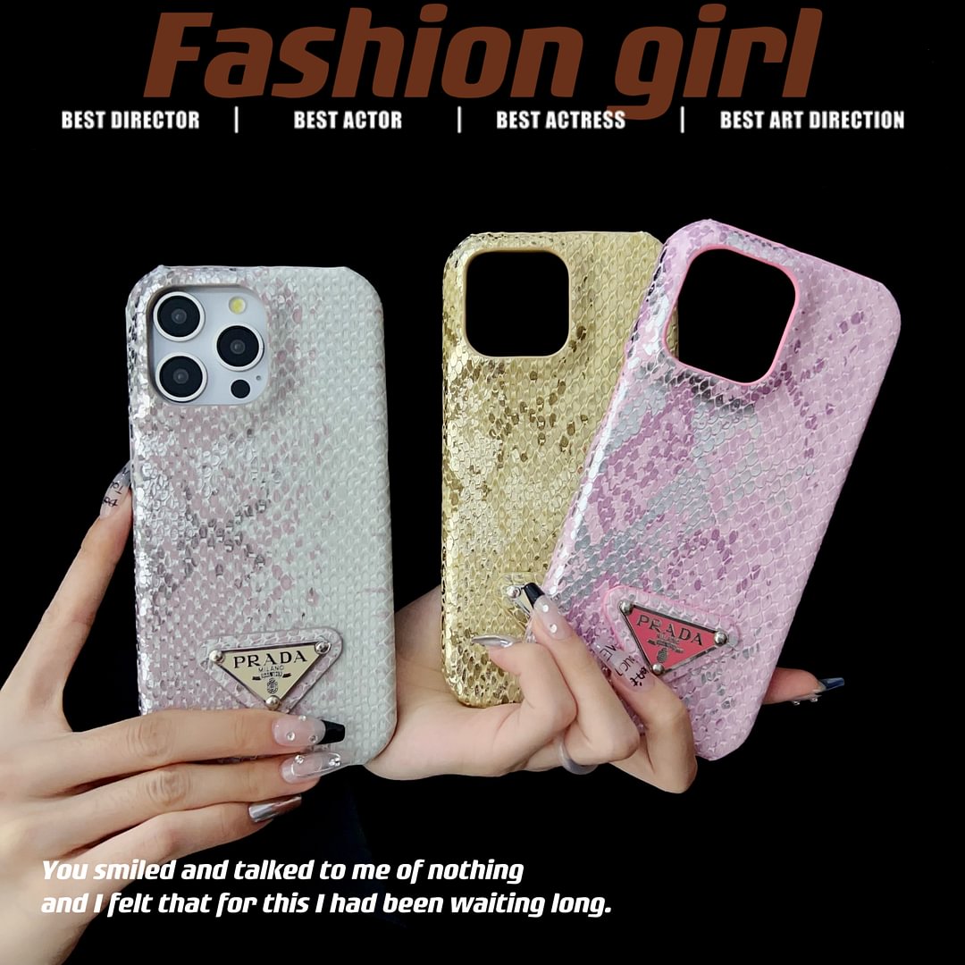 Prada Luxury Python PU Leather Apple iPhone and Samsung Galaxy Phone Case