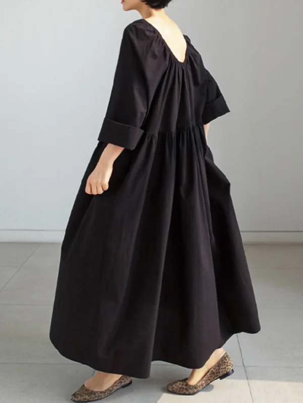 Roomy Comfortable Graceful Black Long Dress