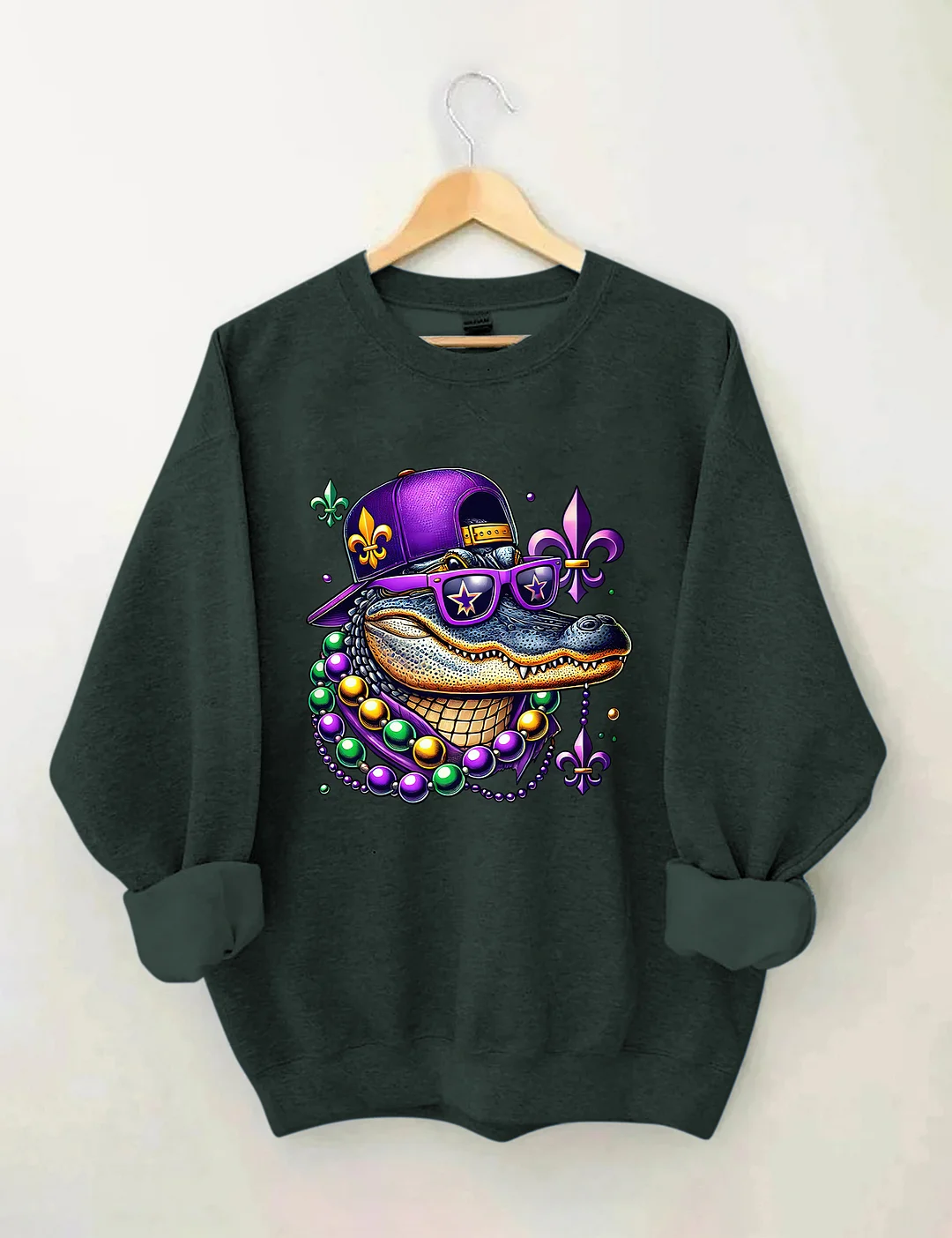 Mardi Gras Crocodile Sweatshirt