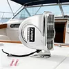 12V Stainless Steel Ships Horn with Base Bracket Marine Snail Electric Horns Waterproof Super Loud Car Horns for Speedboat Sailboats Yachts Car