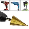 1Pcs 4-42 Mm Titanium Coated Step Drill Bit HSS Wood Metal Hole Cutter