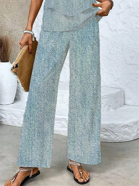 Women's Sleeveless Square Collar Graphic Printed Casual Set