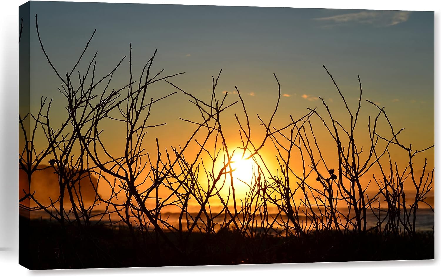 SUMIANYH Canvas Art Home Wall Decor Sunrise Beach Seascape Picuture Giclee Artwork for Living Room Decoration with Wooden Stretched Framed