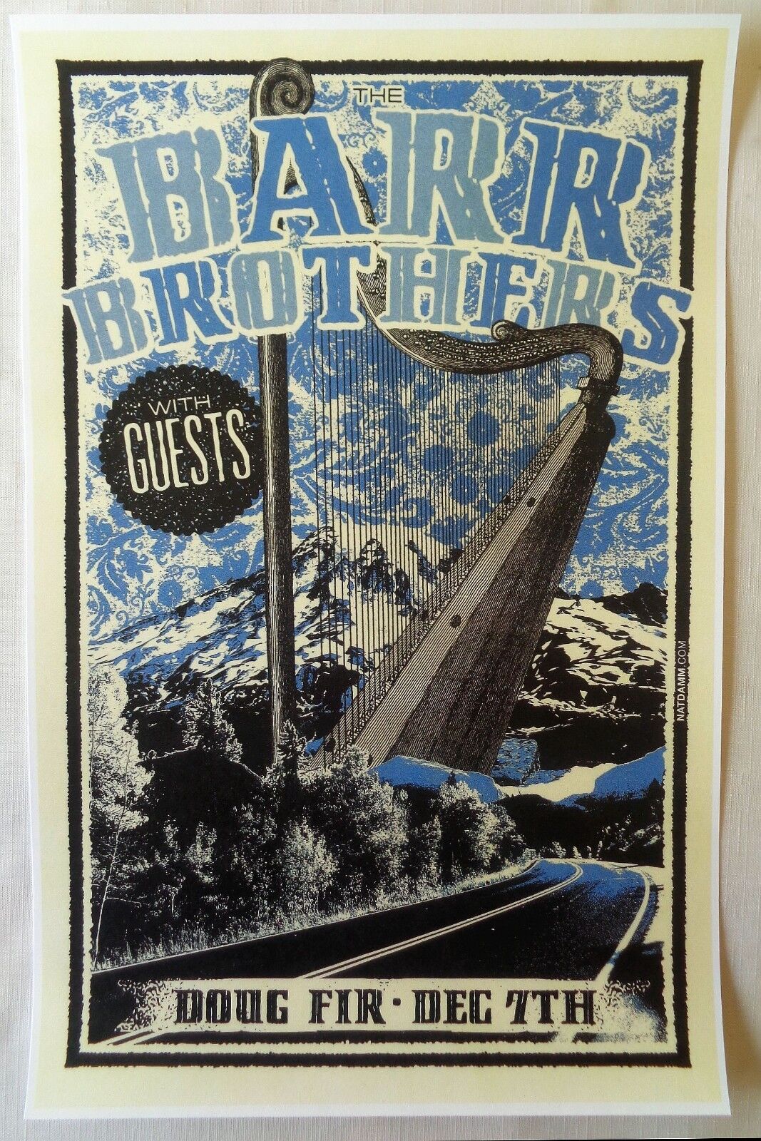 BARR BROTHERS 2014 Gig POSTER Portland Oregon Concert