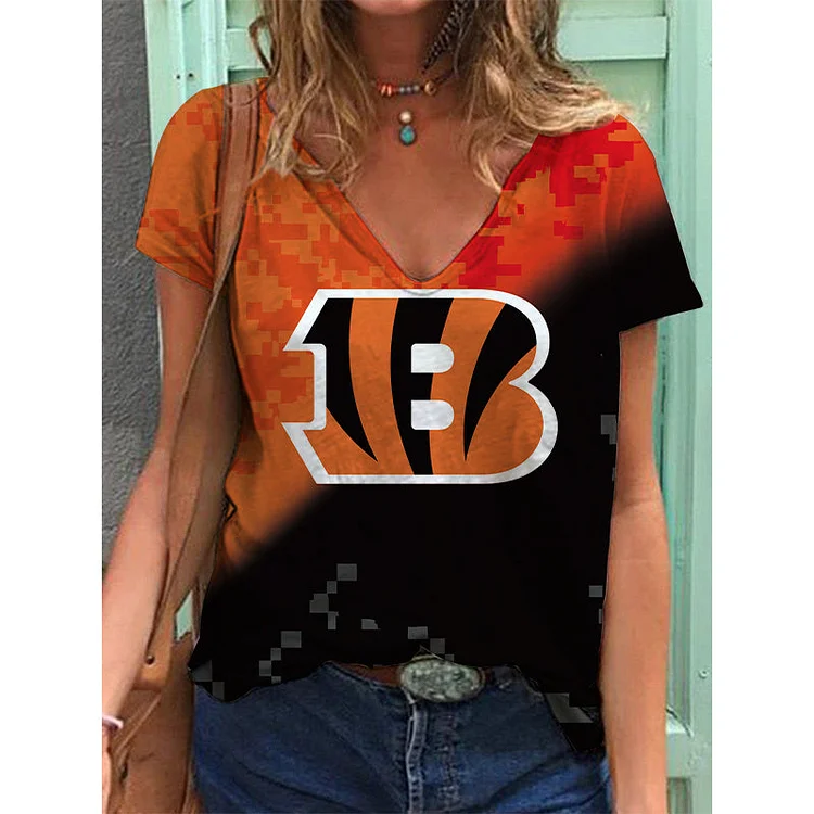 Cincinnati Bengals Lightweight Short Sleeve V-Neck T-Shirt