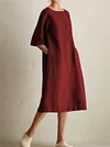 Japanese Style Linen Cotton Dress