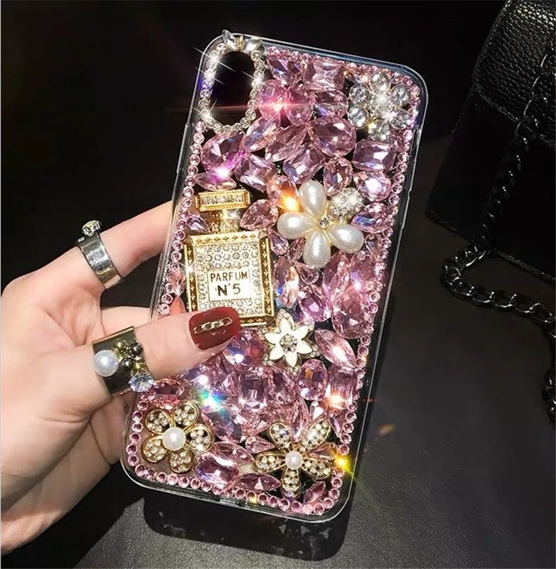 Chic Perfume Sparkling Crystal Phone Case