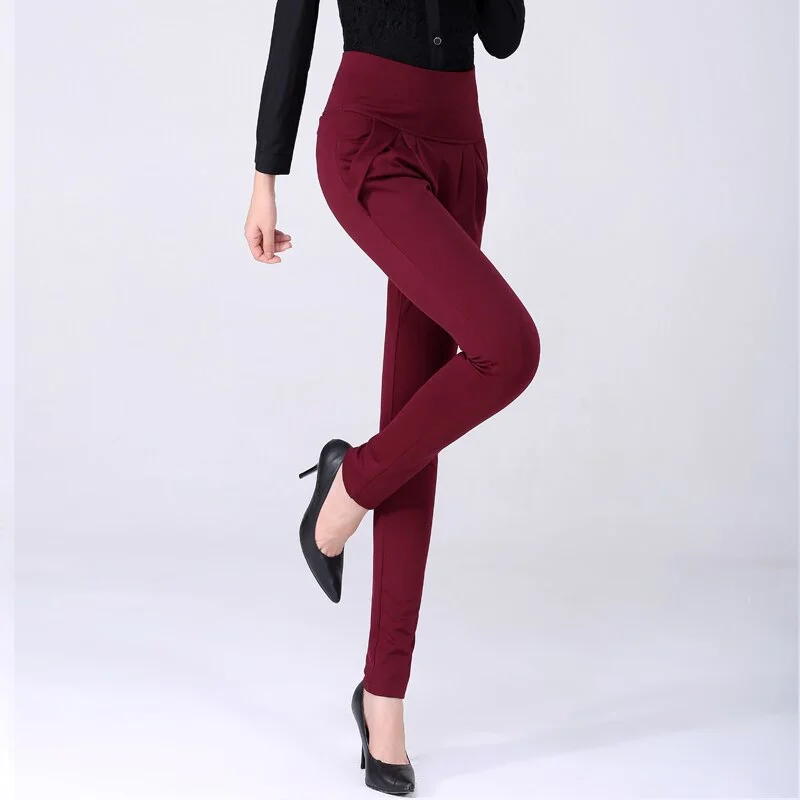 New Autumn Women Casual Loose High Waist Harem Pants Ladies Office Pants Plus Size Trousers S~4XL 5XL 6XL Blue Red Khaki Brown