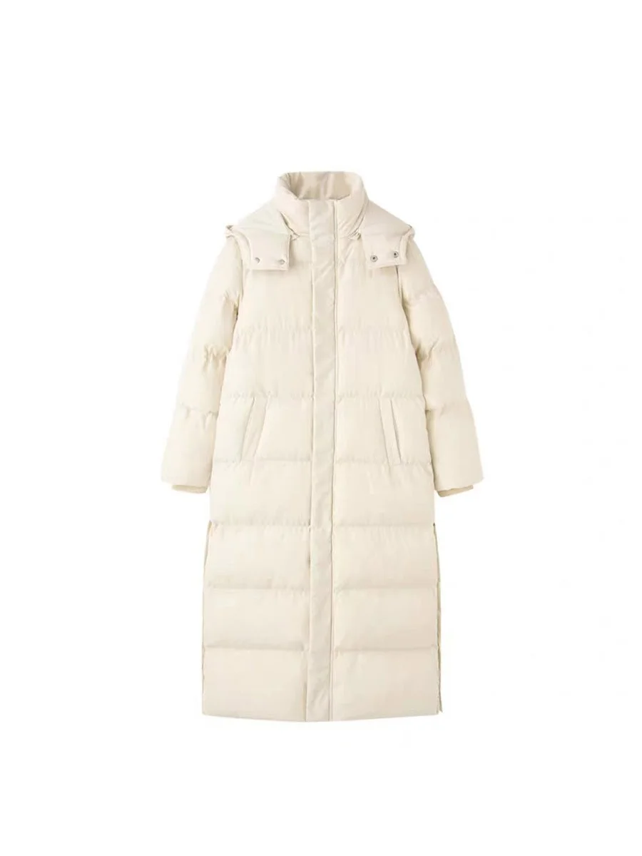 Woherb Chinese Drama Long College Style Down Jacket Female 2024 Winter Fashion Thick Loose Warm White Duck Down Matching Jacket-Outfit Ideas