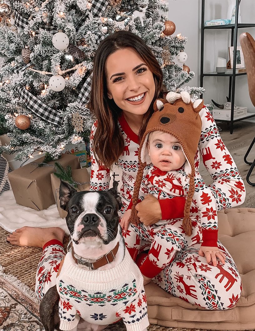 Christmas Deer and Snowflake Family Matching Set (with Pet's dog clothes)