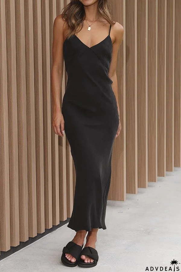 Sling v-neck resort midi dress