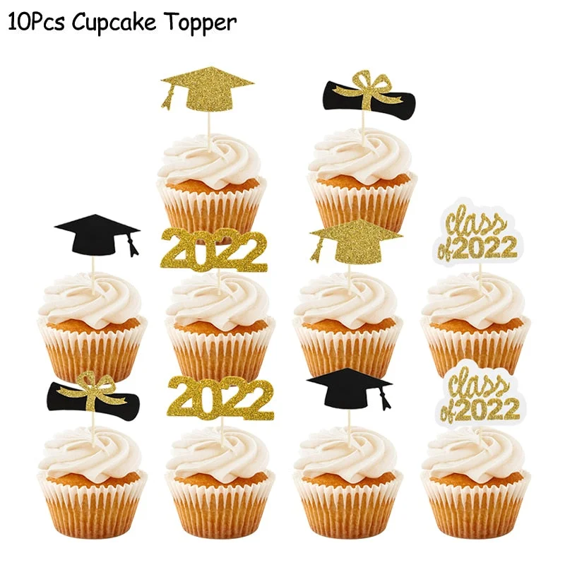 1Set Graduation Balloons Disposable Tableware 2022 Graduation Party Decorations Congrats Grad Paper Garland Banner Class of 2022