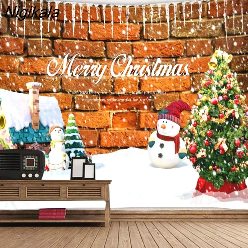 Nigikala Day Decorative Print Tapestry Bedroom Living Room Wall Hanging Tapestry Home Decor Xmas Mat for Christmas New Year
