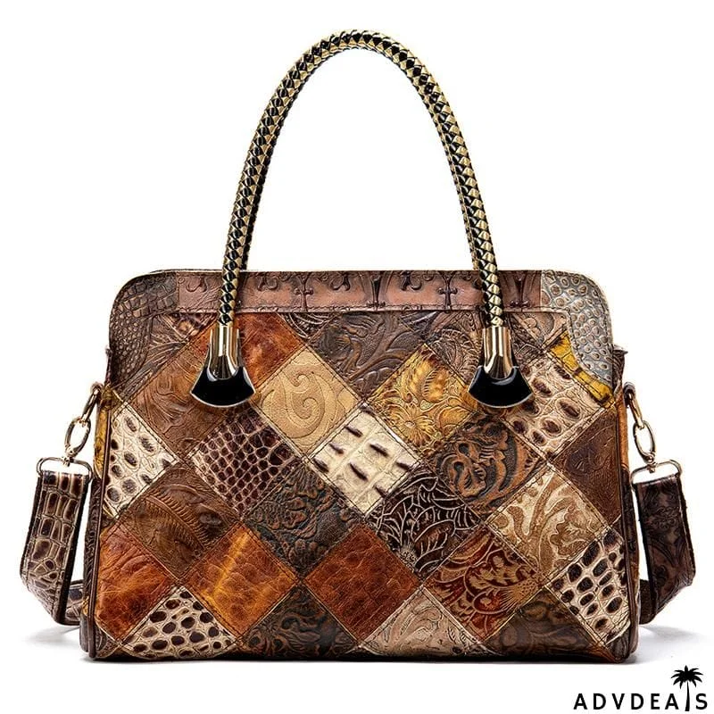 Fashionable Design Colorful Patchwork Large Capacity Handbag Shoulder Bag