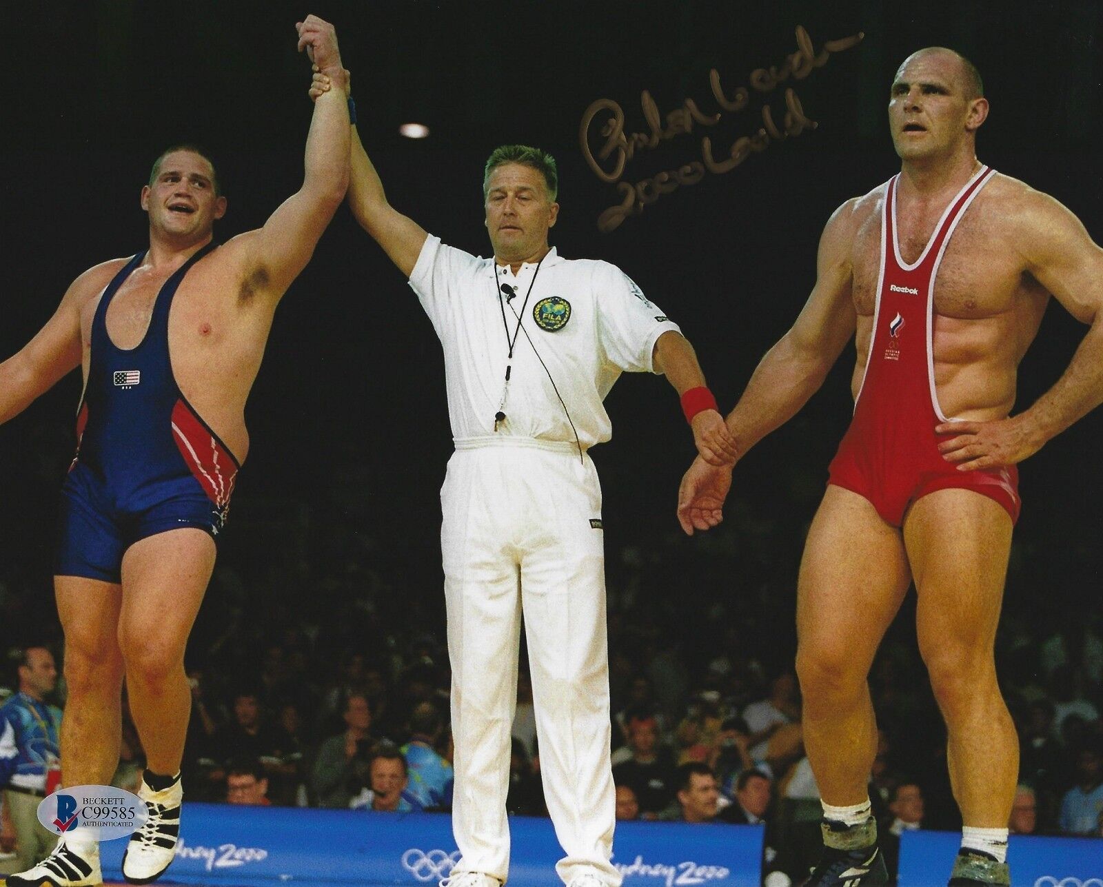 Rulon Gardner Signed 8x10 Photo Poster painting BAS Beckett COA 2000 Olympic USA Wrestling Gold